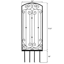 H Potter Scroll Garden Trellis 72" H, Freestanding Heavy Duty Iron, Black