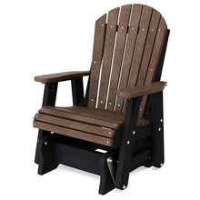 Wildridge Heritage Single Glider, Tudor Brown and Black - Outdoor Weather Resistant Recycled HDPE Glider for Porch, Patio, Deck