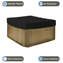 Hot Tub Cover/Spa Cover 18 Oz Waterproof - 100% Weather Resistant Outdoor Square Spa Cover with Elastic for Snug Fit (14" H x 85" W x 85" D, Black)