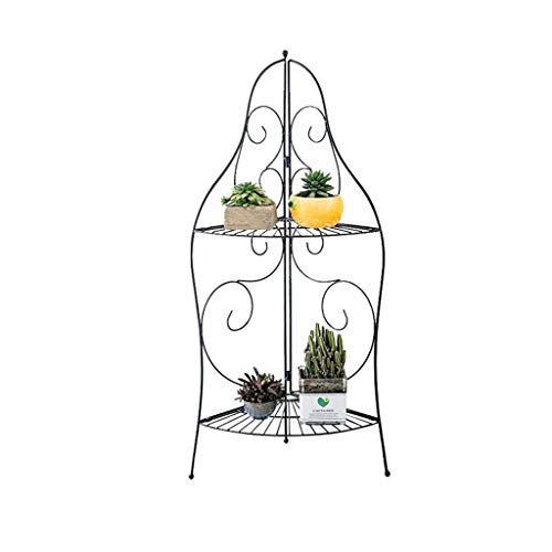 SIDUFHAOPKLL Free Installed Triangle Multifunctional Plant Stand Folding Flower Pot Holder Storage Rack Shelf(D)