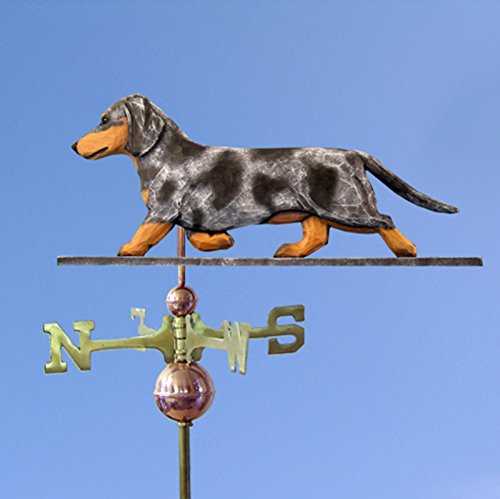 Dachshund Hand Carved & Painted Weathervane 22 Inch Blue