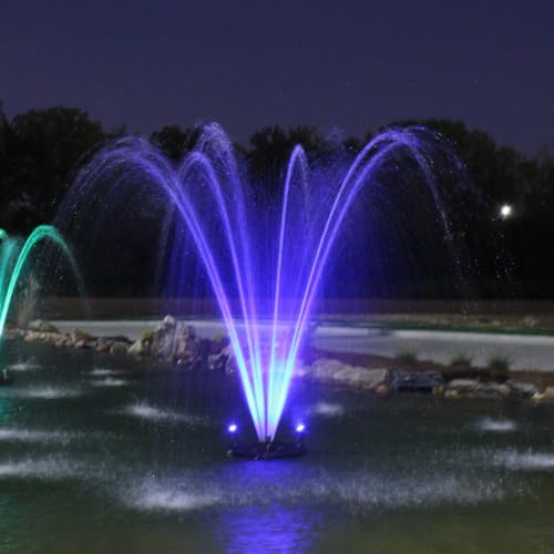 HALF OFF PONDS 1/2 HP Floating Fountain with Color-Changing Lights and Control Box