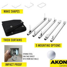 Akon Golf Simulator Curtains with Track, Custom Size Enclosure Panels