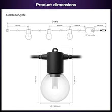 Philips Hue Festavia Globe Outdoor String Lights, 32 Bulbs, 91ft
