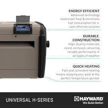 Hayward H-Series Natural Gas Pool Heater for Inground Pools 250,000 BTU