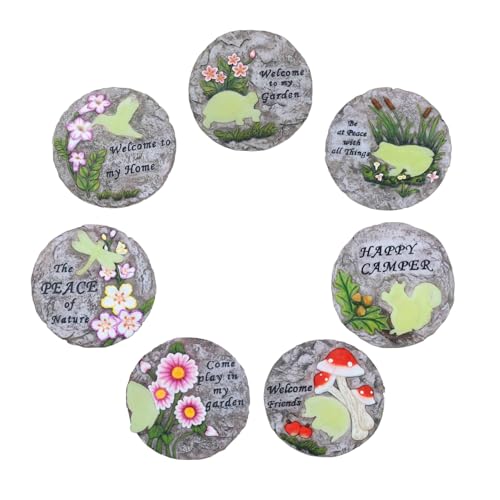 Kunovo Glow in The Dark Stepping Garden Stones, All-Weather Outdoor Patio Décor Pavers, Multicolored Landscaping Decorative Stone for Courtyard/Path (Size : 1 Pack), 58741