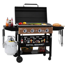 Grills House GB4000PY 4-Burner Gas Griddle with Hood Bronze