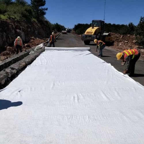 Kunovo Weed Barrier Fabric Water Permeable, Ground Cover Geotextile Fabric for Construction Projects, Excellent Tensile Strength Non Woven Road Fabric(2m(6.5ft) x100m(328ft))