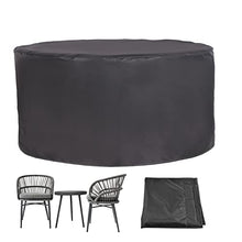 Outdoor Round Table Cover 51x28in, Garden Furniture Covers Waterproof, Patio Furniture Set Cover Waterproof, Windproof Fitted Round Table, 420D Oxford Fabric Patio Set Cover (H 150x35in)
