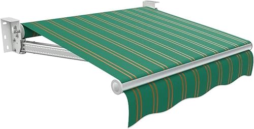 WZUOPG Manual Retractable Awning Door Window Awning Shelter Outdoor Canopy Home Deck Canopy with Manual Crank Handle（Frame Included ）