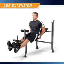 MARCY Diamond Elite MD Standard Bench with 100 lb. Weight Set Black