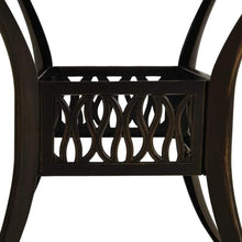 LPERTGFHU Patio Table Cast Aluminum Outdoor Bistro Furniture 35.4 inch Diameter Bronze Metal Garden Tea Table with Umbrella Hole