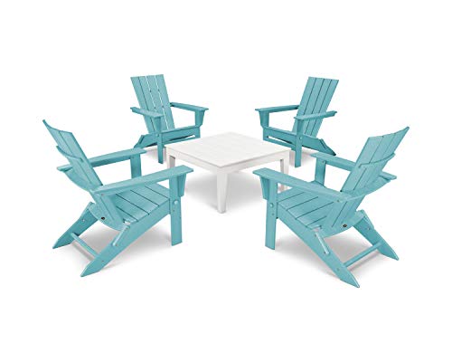 POLYWOOD Quattro 5-Piece Adirondack Chair Conversation Set