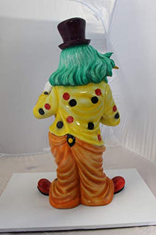 NIFAO Large Colorful Clown Statue Playing Saxophone, 20" L x 15" W x 36" H