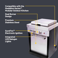 Charbroil Medallion Series Modular Outdoor Kitchen Dual Fuel Convective 2-Burner Gas Stove Top, Stainless Steel - 463246218
