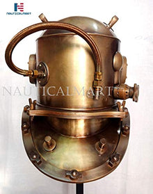 NauticalMart Boston Antique 18" U.S. Navy Diving Helmet Replica Brown