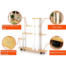 ZOCWJK Indoor Plant Stand Flower Rack 5 Shelves Indoor Outdoor Multi-Tier Plant Display Stand Pot Shelf Storage Rack with Wheel Multifunctional,