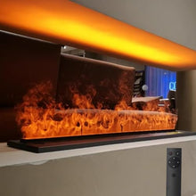 XYWGBMS 3D Water Vapor Decorative Fireplace Water Vapor Fireplaces,3D Atomized Fireplace, Simulated Flame Villa Hotel Indoor Humidifier, Home Embedded Atmosphere Decorative,7colorsremotecontrol-800mm