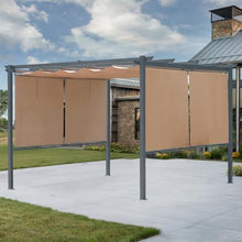 Masyardi 12 x 12 Ft Outdoor Aluminum Pergola, Retractable Canopy & 2 Sides Shades for Patio Backyard Garden Deck