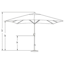 California Umbrella 11' x 8' Rectangle Aluminum Market Umbrella, Crank Lift, Bronze Pole, Sunbrella Navy