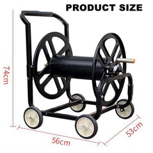 TT-YEL Large Hose Reel Cart, Heavy Duty Metal Hose Reel Cart, Can Hold 250M Hose, Irrigation Hose Trolley with 4 Wheels, Perfect for Large Gardens