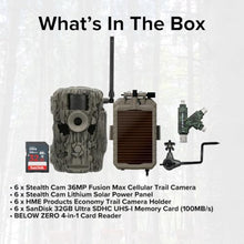Stealth Cam 36MP Fusion Max Cellular Trail Camera Bundle with Solar Power Panel, Holders & Memory Cards