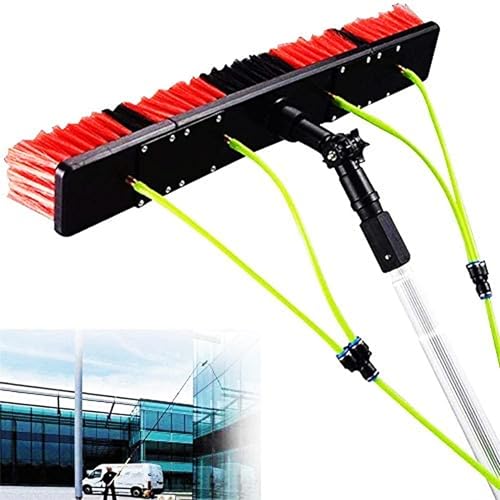 Extendable Window Cleaning Pole, Water Fed Telescopic Brush, Water Flow Cleaner, Swimming Pool Brush for Outdoor/Indoor (Size : 5m)