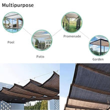FENGZEQUAN Pergola Cover Shade Canopy, Retractable Awning Sun Shades Outdoor Patio Pergolas Kit for Deck Backyard Gazebo, Wave Shade Sail with Hardware Wire Cable(W1.2*L13m/W3.93*L42.65ft)