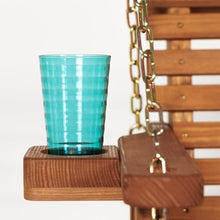 Amish Casual Heavy Duty 700 Lb Capacity Porch Swing with Cupholders (6 Foot, Cedar Stain) – Wooden Outdoor Roll Back Swing with Hanging Chains – Amish Made in the USA