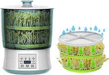 KFJZGZZ 2Pcs Germination Tank, Intelligent PTC Thermostatic Heating Bean Sprout Machine Household Kitchen Sprout Cultivation Kit
