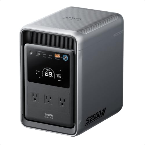 Anker SOLIX S2000 Portable Power Station, 2,010Wh, 1,500W