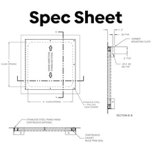 Best 12" x 12" Airtight/Watertight Access Panel, Stainless Steel Access Door with Bulb Trim Gasket, Jacuzzi Access Door, Ideal for Labs & Clean Rooms, Reinforced Edges, Piano Hinge, BA-ADWT
