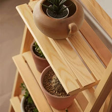 Vintage Decor Plant Trellis Retro Decor Wooden Plant Stand 4 Tier Flower Pot Display Shelf Rack Simple Planter Holder Foldable Wood Ladder Shelf For Home Patio Lawn Garden Balcony Display Rack
