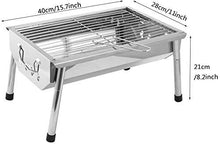 Barbecue Grill Barbecue Charcoal Grill Stainless Steel Portable BBQ Tool Kits for Outdoor Cooking Camping Hiking Picnic Patio Smokers