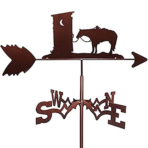 Metal Weather Vane Horse Retro Farm Scene Weathervane Garden Stake Wind Direction Indicator with Anti-Rust Coating Roof Courtyard Decor Wind Vane (Style 5) (Style 1)