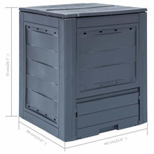 3 Pcs Garden Composters Set, Rattan Look Outdoor Composting Bin for Organic Waste, 23.6x23.6x28.7 in Each, Gray