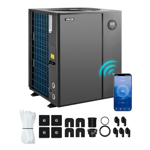VEVOR 104790 BTU Inverter Pool Heat Pump, All-DC Technology Electric Heater for In-Ground Pools up to 27,738 Gal, WiFi App Remote Control with Multiple Protection for Swimming Parties