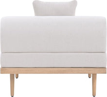 Meridian Furniture 55036Beige-Armless Laguna Collection Modern | Contemporary Outdoor Patio Armless Modular Chair, Teak Finish Aluminum, Waterproof Olefin Fabric, 35.5" W x 35.5" D x 28.5" H, Beige