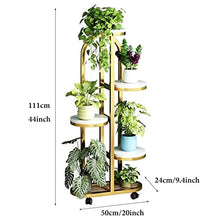 OKPJFHS Indoor Plant Stand 5 Tiers Metal Corner Plant Stand for Indoor Plants, Tall Plant Holders with Wheels for Multiple Plants, Flower Pot Shelf Planter Display Rack for Outdo(Nero