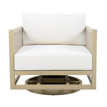 Christopher Knight Home Carlis Outdoor Acacia Wood Swivel Club Chair Set of 2 with Removable Cushion, 360° Rotating Patio Armchair for Garden, 360° Swivel Accent Chair, Light Teak+Cream