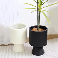 Xilin-872 Flower Pot Black Floor Cement Planter Creative Tall Large Indoor Garden Pots(Black)