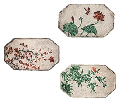 Garden Stepping Stones, Garden Stone, Garden Stepping Stone Outdoor, 3 Pcs Decorative Garden Stone, for Lawn/Walkways
