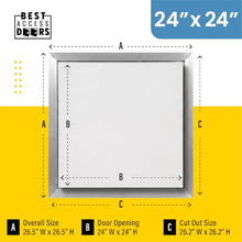 Best 24" x 24" Drywall Inlay Access Panel - Invisa Hatch™ Wall and Ceiling Access Door, 5/8" Drywall Insert, Fully Detachable Hatch, Touch Latches, Open Pin Hinge, Aluminum Mill Finish, BA-IVH