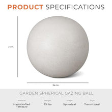 Emissary Terrazzo Gazing Ball 24 in. Matte White Outdoor Garden Sphere