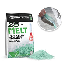 Snow Joe 10 Pack Premium Enviro Blend Snow & Ice Melt, Green-Coated Deicer Crystals, 25 lb - Safer Melter for Vegetation, Concrete & Metals