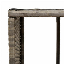 KGFHERENB Hot Tub Surround Gray Poly Rattan Spa Steps and Bench Set, Outdoor Wicker Spa Surround Kit with Solid Acacia Wood Steps, Cushioned Bench, and Storage Rack
