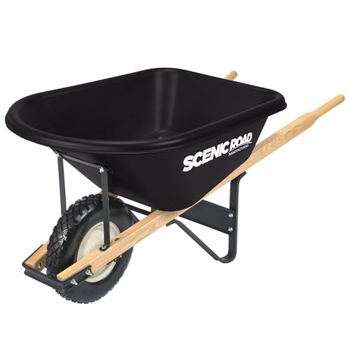 Scenic Road Wheelbarrow 6 Cu Ft 400lb Flat Free Tire (Model G6-1FF)