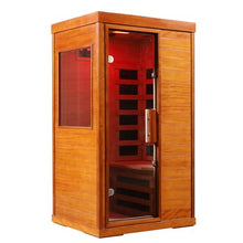 GDFStudio 35.4" Single Person Far Infrared Sauna Room Indoor Low EMF Cabin 110V 1120W Carbon Heater, Bluetooth Audio, 7 Color Light Therapy, Tempered Glass Door, Home Wellness Spa