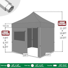 Eurmax USA Pro 10'x10' Pop up Canopy Tent with 4 Enclosure Walls,White
