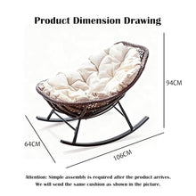 Apk i bc Single Rattan Chair, Eco-Friendly Outdoor Chair,Ergonomically Designed, Suitable for Balconies. Includes 1 seat Cushion.(Light,106 * 64 * 94)